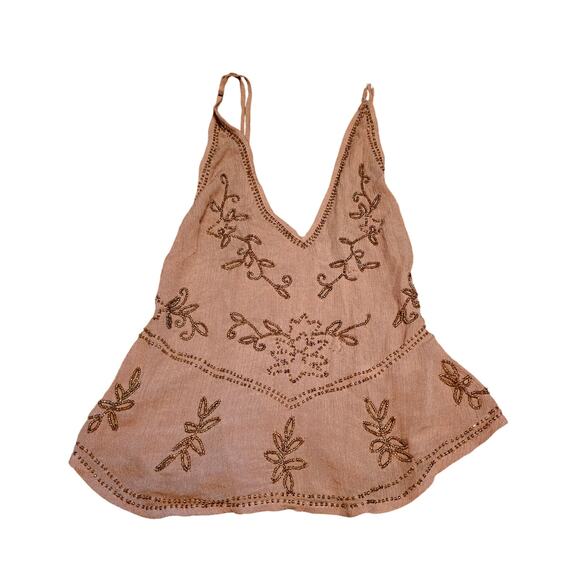 Free People Tops - Free People beaded cross back crop top missing beading